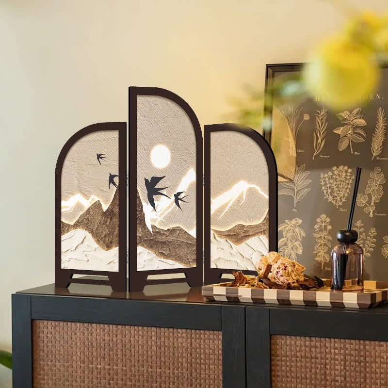 Ownkoti Foldable Screen Desktop Vintage Ornament - C - 2PCS - 16"W x 12"H - image 7