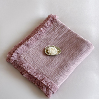 Ownkoti Simple Solid Color Tassel Cotton Gauze Blanket - image 13