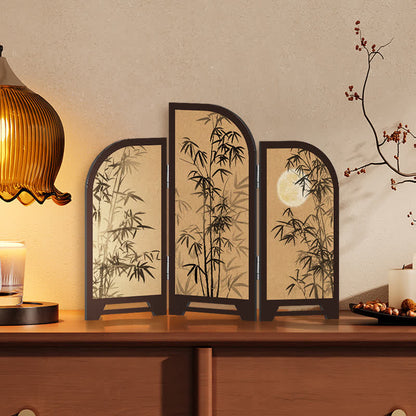 Ownkoti Vintage Bamboo Foldable Screen Desktop Ornament - image 1