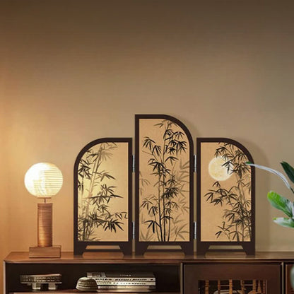 Ownkoti Vintage Bamboo Foldable Screen Desktop Ornament - image 2