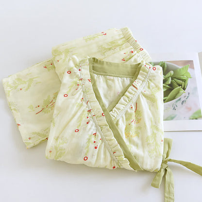 Ownkoti Rural Slanted Collar Cotton Nightwear Set - image 1