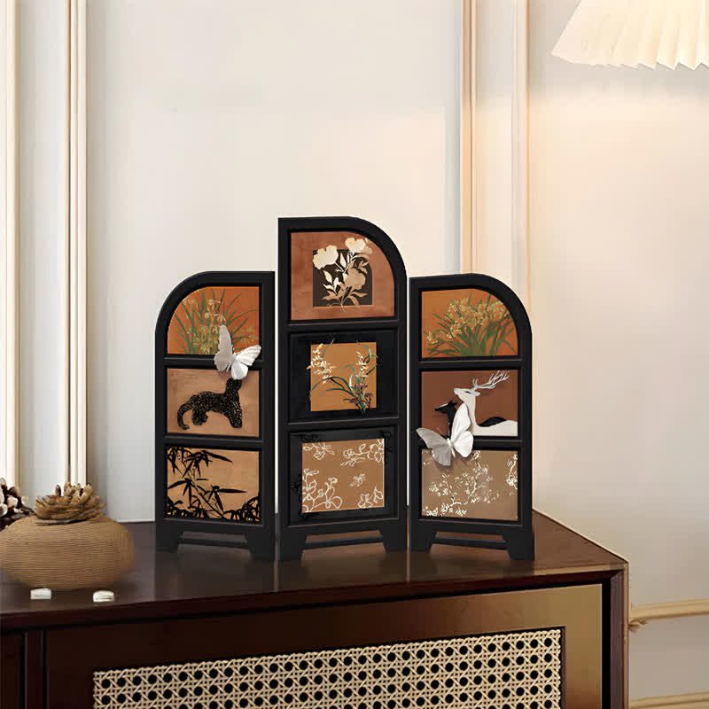 Ownkoti Rural Retro Foldable Screen Desktop Ornament - B - 3PCS - 14"W x 11"H - image 4