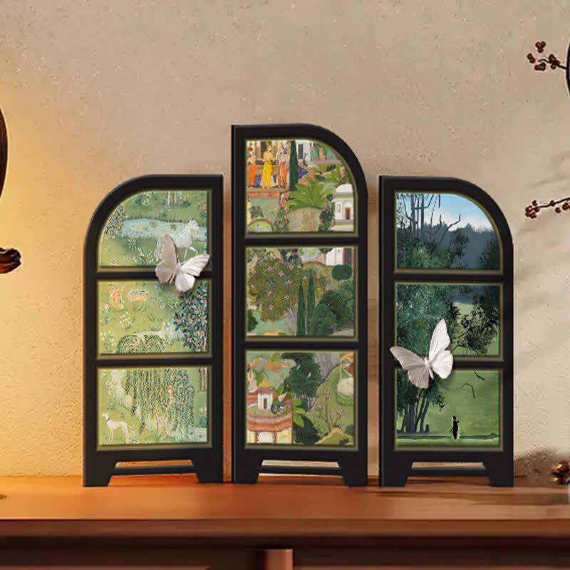 Ownkoti Rural Retro Foldable Screen Desktop Ornament - Set (B+C) - 2PCS - 14"W x 11"H - image 6