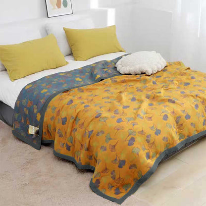 Ownkoti Ginkgo Leaf Pattern Cotton Reversible Quilt - image 3
