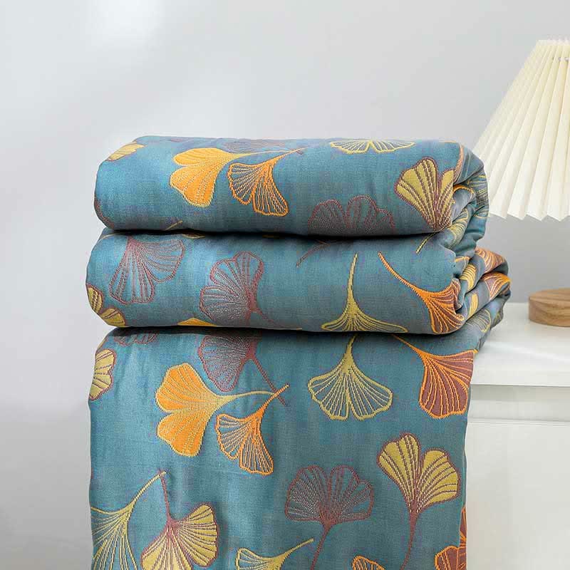 Ownkoti Ginkgo Leaf Pattern Cotton Reversible Quilt - image 6