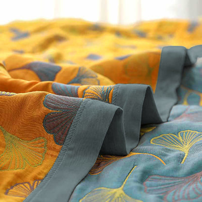 Ownkoti Ginkgo Leaf Pattern Cotton Reversible Quilt - image 8