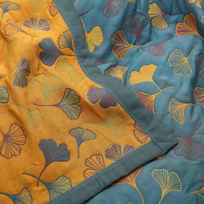 Ownkoti Ginkgo Leaf Pattern Cotton Reversible Quilt - image 7