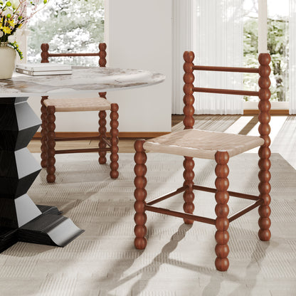 Ownkoti 2x/4x/6x Dining Room Rattan Gourd Legs Chairs