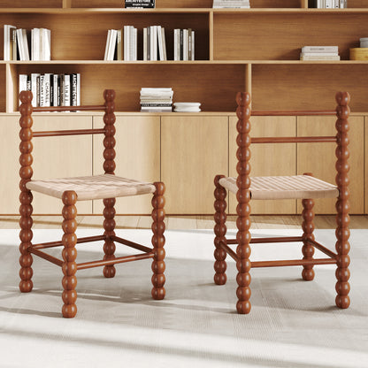 Ownkoti 2x/4x/6x Dining Room Rattan Gourd Legs Chairs