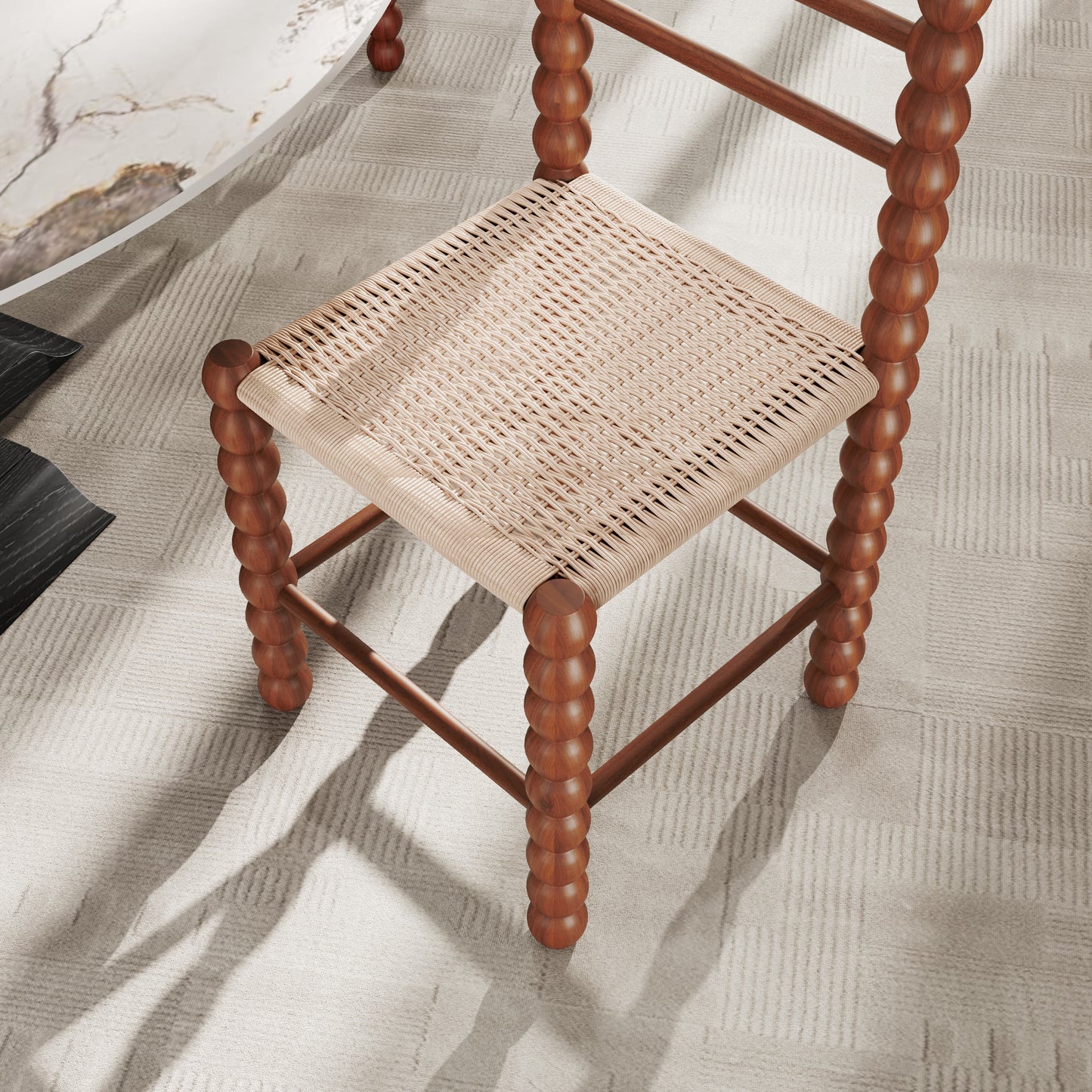 Ownkoti 2x/4x/6x Dining Room Rattan Gourd Legs Chairs