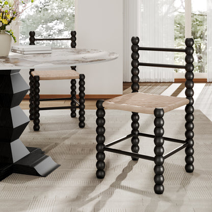 Ownkoti 2x/4x/6x Dining Room Rattan Gourd Legs Chairs