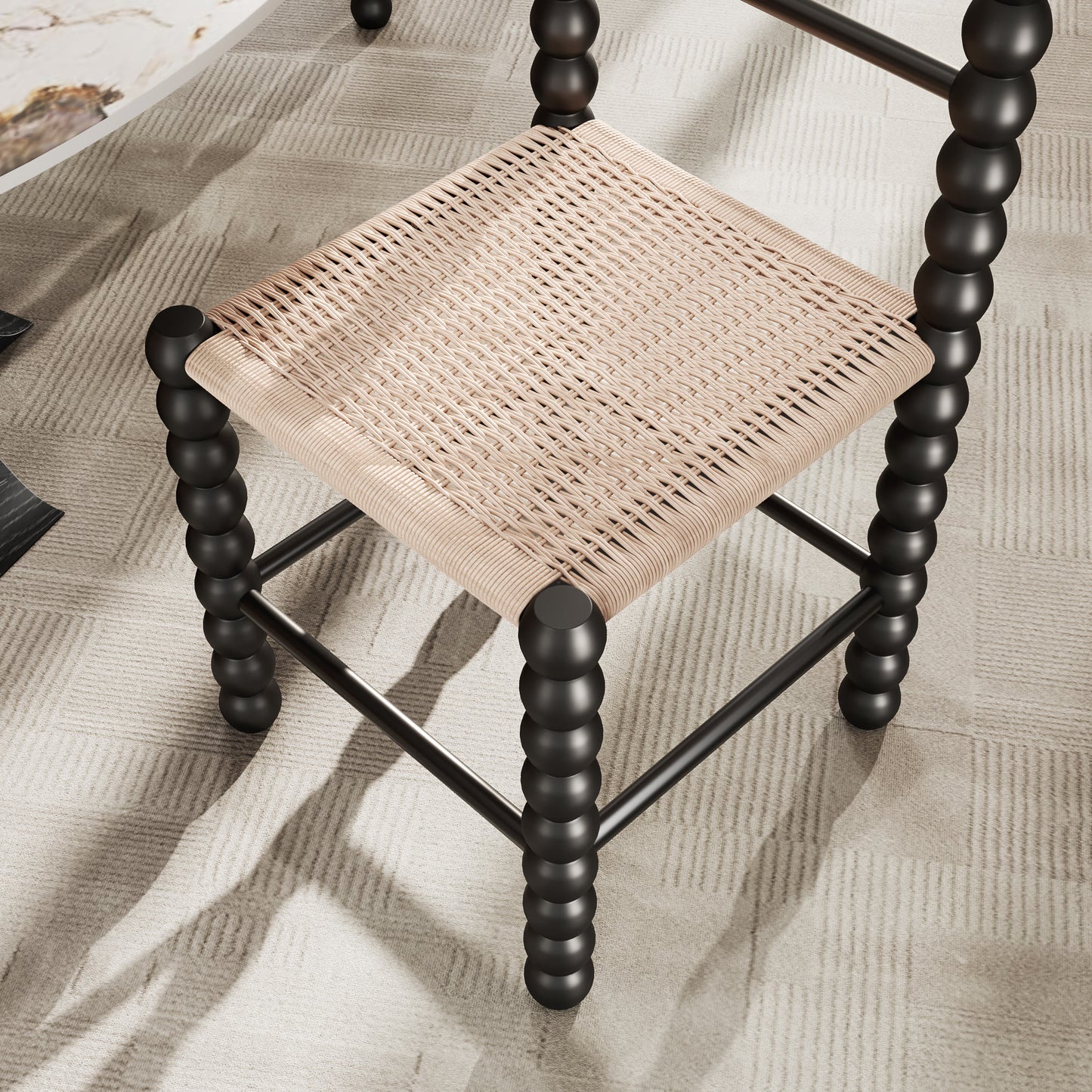 Ownkoti 2x/4x/6x Dining Room Rattan Gourd Legs Chairs