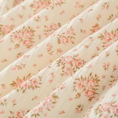 Ownkoti Cotton Double Gauze Floral Long Sleeve Nightdress