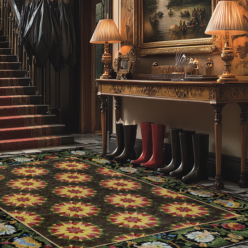 Floral Water Resistant Washable Anti-slip Area Rug - image 3