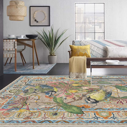 Ownkoti Floral Bird Water Resistant Washable Area Rug - 60" x 96" - image 0