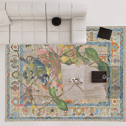 Ownkoti Floral Bird Water Resistant Washable Area Rug - image 2