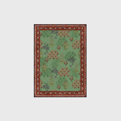 Ownkoti Washable Vintage Floral Anti-slip Green Area Rug - image 4