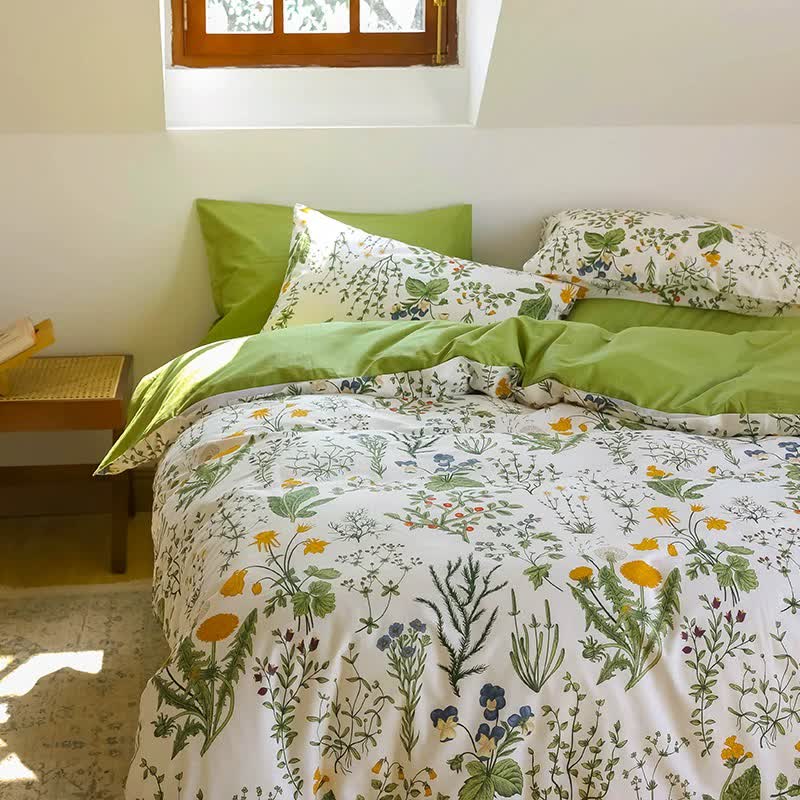 Floral Branches Cotton Bedding Set(4PCS) - image 2