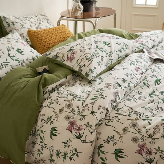 Floral Branches Cotton Bedding Set(4PCS) - Bedding Set (4PCS) - King - image 0