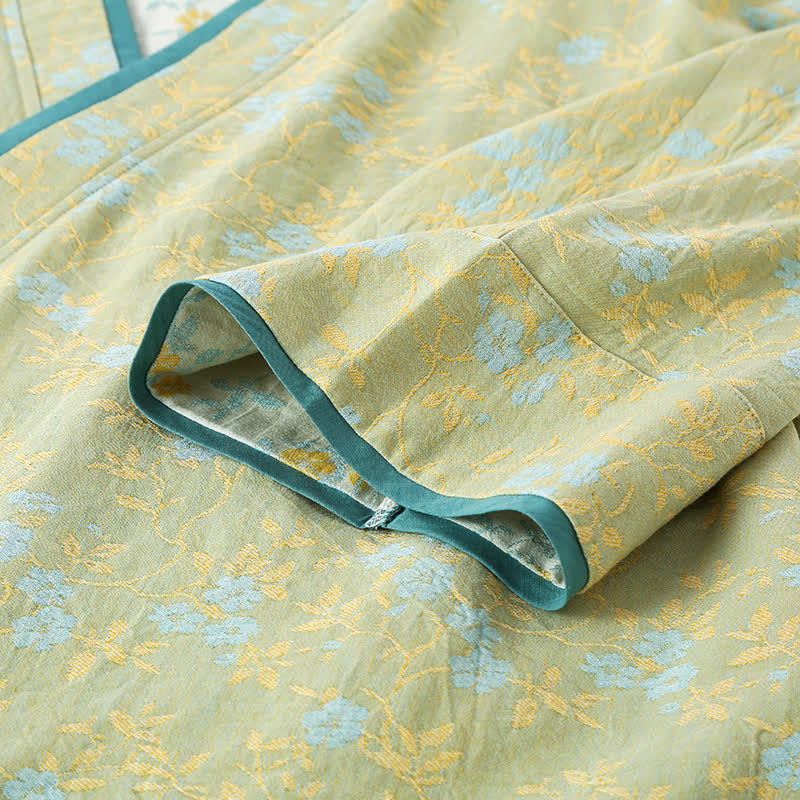 Ownkoti Vintage Cotton Gauze Loose Tie Loungewear Set