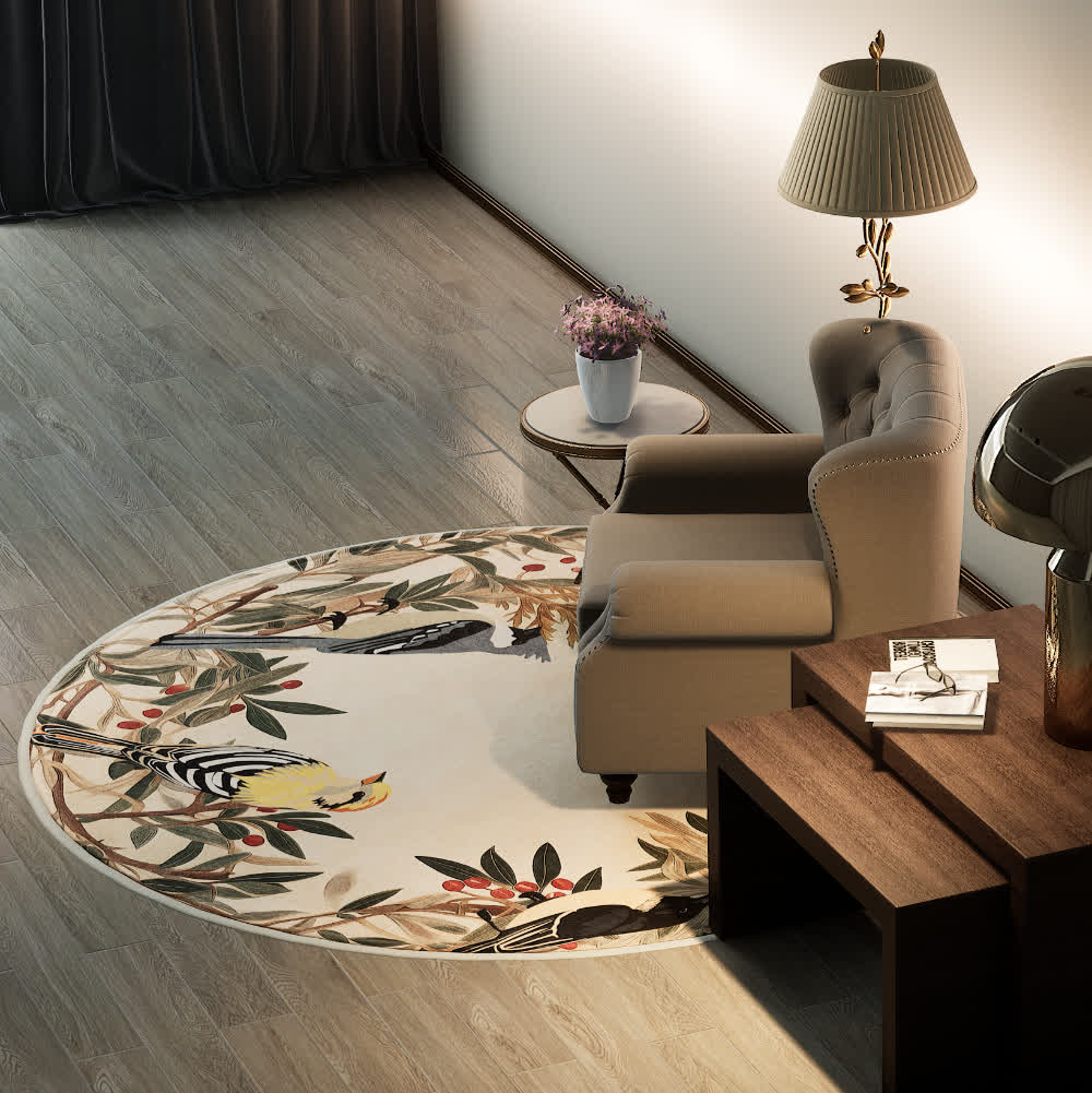 Ownkoti Round-shaped Rural Anti-slip Indoor Outdoor Rug  - image 1