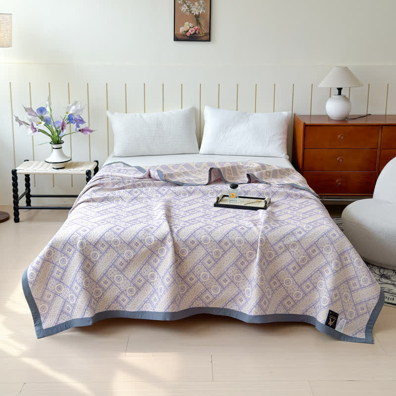 Ownkoti Geometric Print Cotton Gauze Quilt