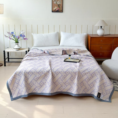 Ownkoti Geometric Print Cotton Gauze Quilt