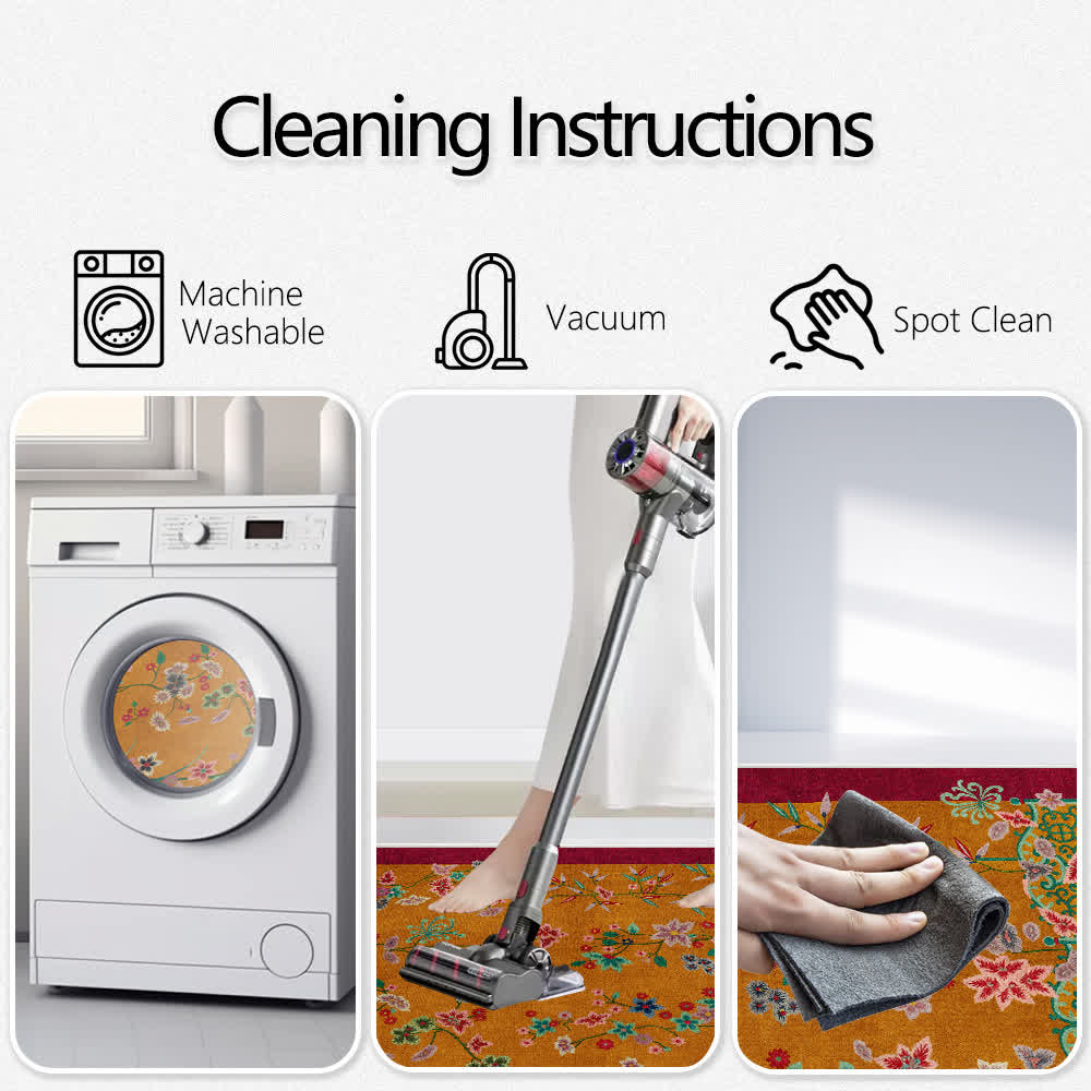 Ownkoti Retro Garden Foldable Anti-slip Area Rug