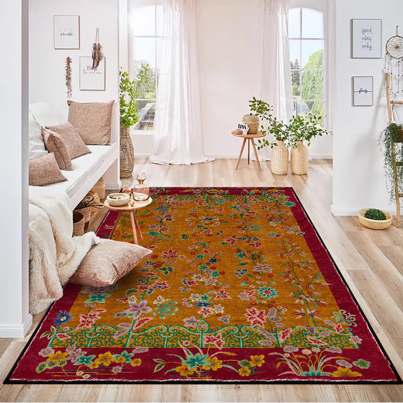 Ownkoti Retro Garden Foldable Anti-slip Area Rug