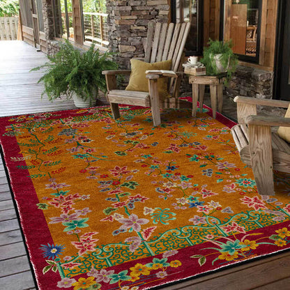 Ownkoti Retro Garden Foldable Anti-slip Area Rug