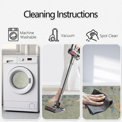 Ownkoti Foldable Refresh Floral Anti-slip Area Rug