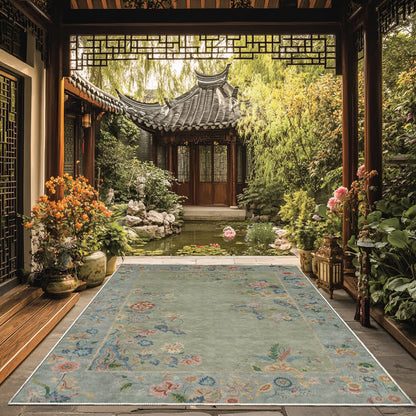 Ownkoti Foldable Refresh Floral Anti-slip Area Rug