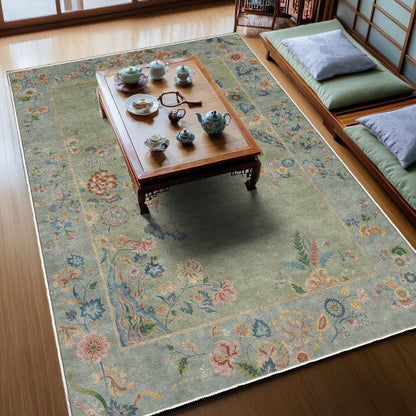 Ownkoti Foldable Refresh Floral Anti-slip Area Rug