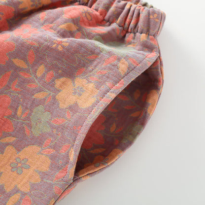 Ownkoti Retro Floral Cotton Gauze Cardigan Pajama Set - image 5