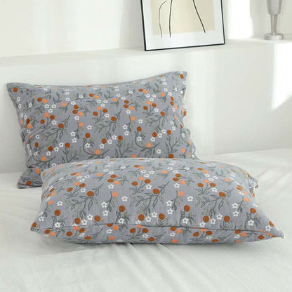 Ownkoti Rural Flower Pattern Pillowcases Pillow Shams (2PCS) - Gray - 52cm x 78cm - image 0