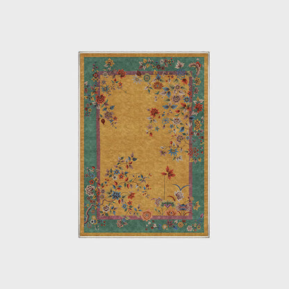 Ownkoti Washable Vintage Flower Anti-slip Area Rug
