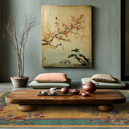 Ownkoti Washable Vintage Flower Anti-slip Area Rug