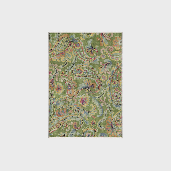 Ownkoti Ethnic Paisley Anti-slip Indoor Outdoor Rug