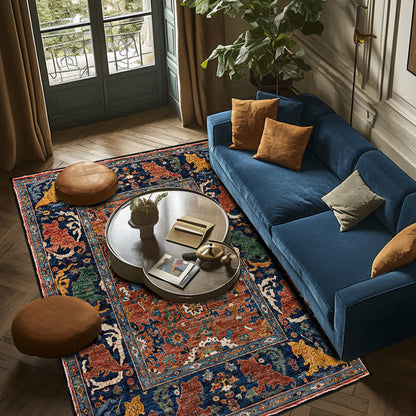 Ownkoti Vintage Ethnic Anti-slip Indoor Outdoor Rug