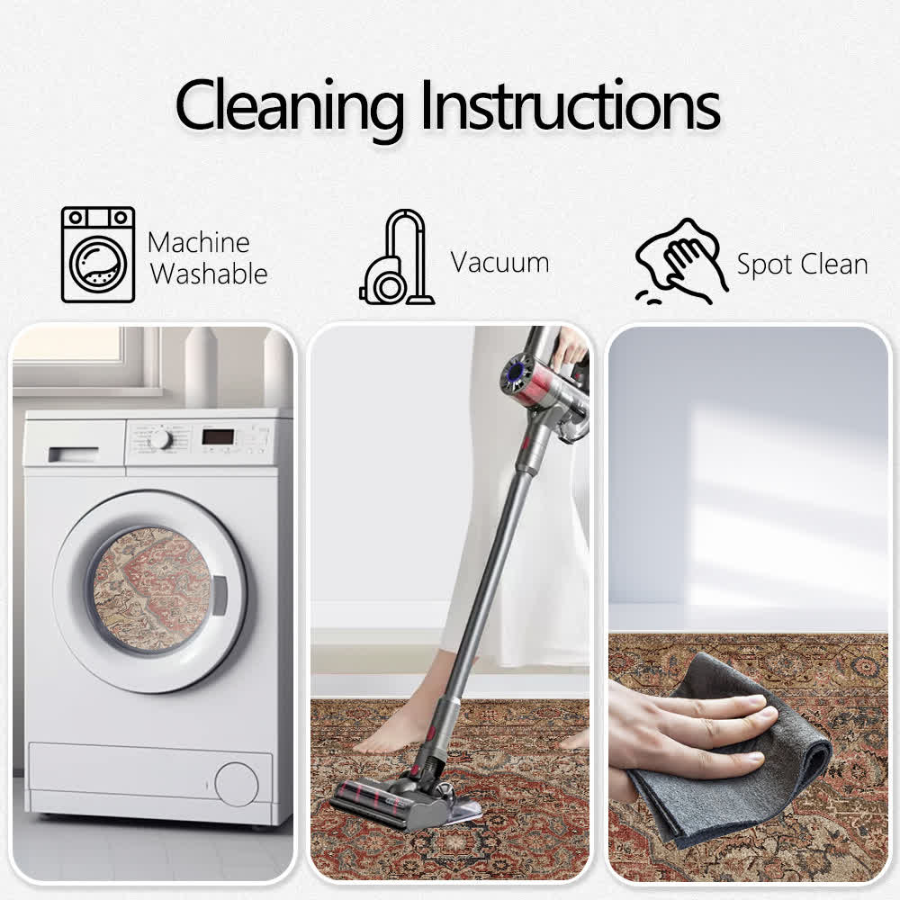 Persian Ethnic Style Anti-slip Washable Area Rug - image 5