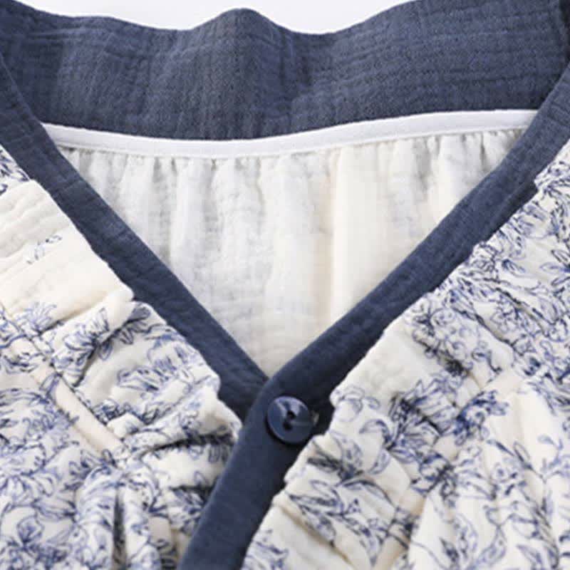 Ownkoti Country Style Padded Tie Nightgown with Pocket - image 3