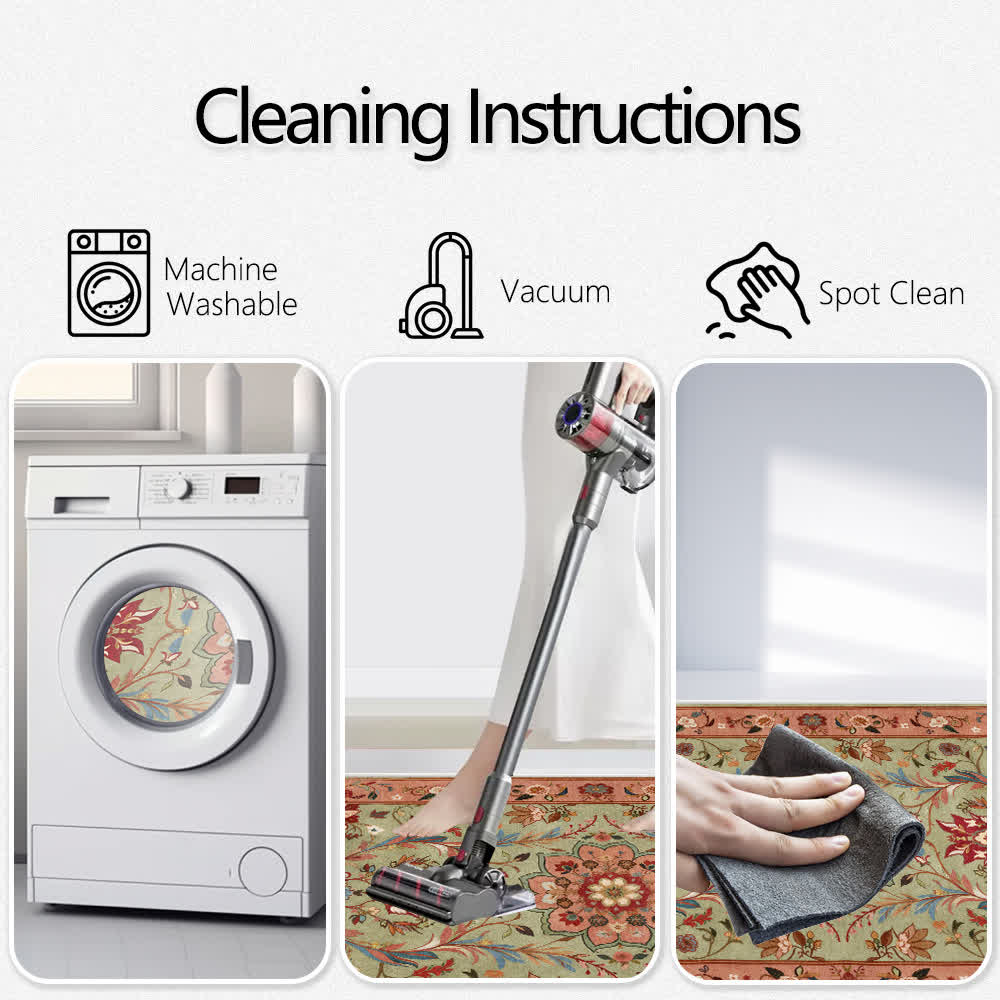 Floral Ethnic Foldable Anti-slip Area Rug - image 5