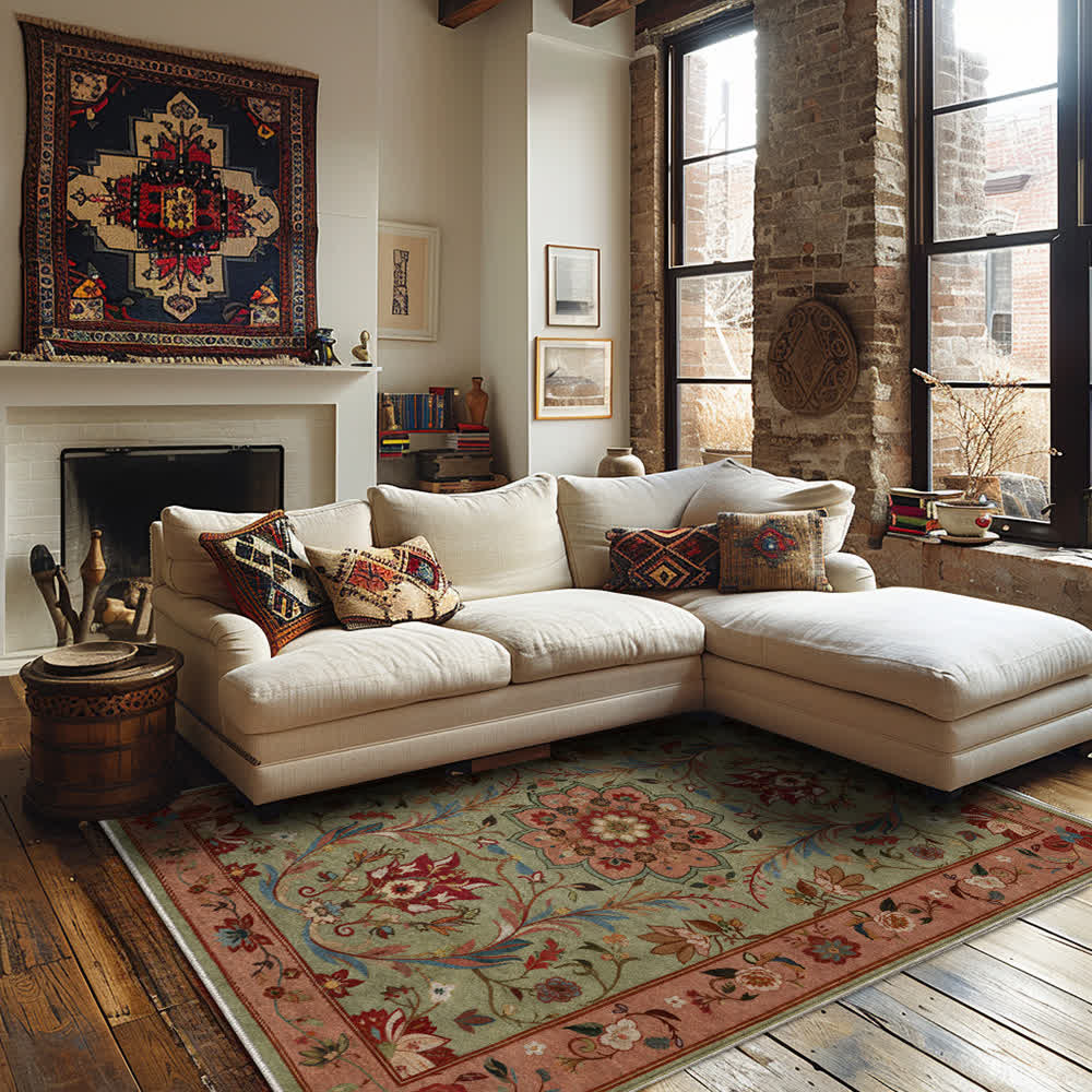 Floral Ethnic Foldable Anti-slip Area Rug - image 1