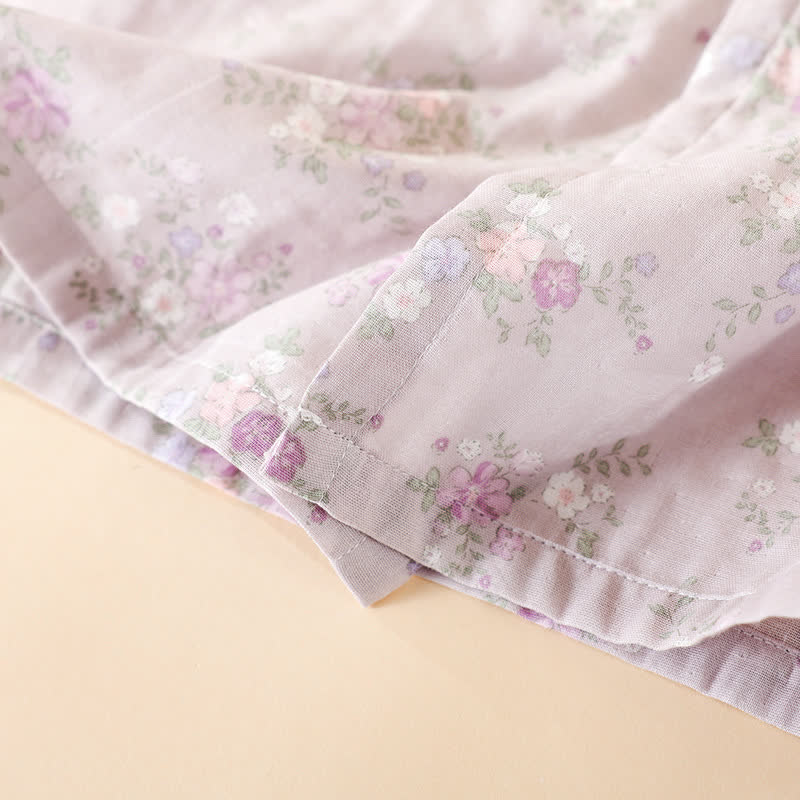 Ownkoti Floral Cotton Gauze Nightgown Home Wear