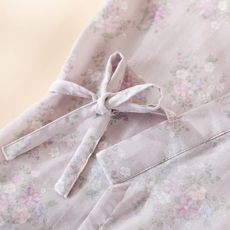 Ownkoti Floral Cotton Gauze Nightgown Home Wear