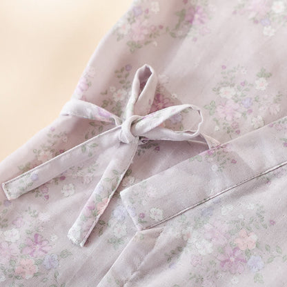 Ownkoti Floral Cotton Gauze Nightgown Home Wear