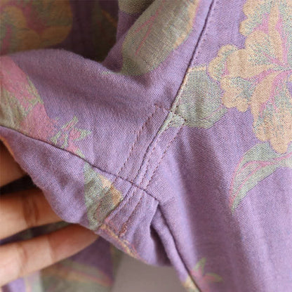 Ownkoti Elegant Vintage Yarn-dyed Jacquard Cotton Loungewear Set