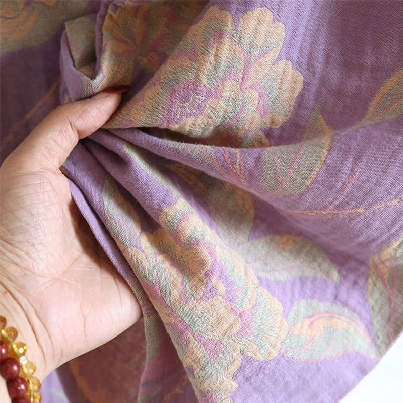 Ownkoti Elegant Vintage Yarn-dyed Jacquard Cotton Loungewear Set