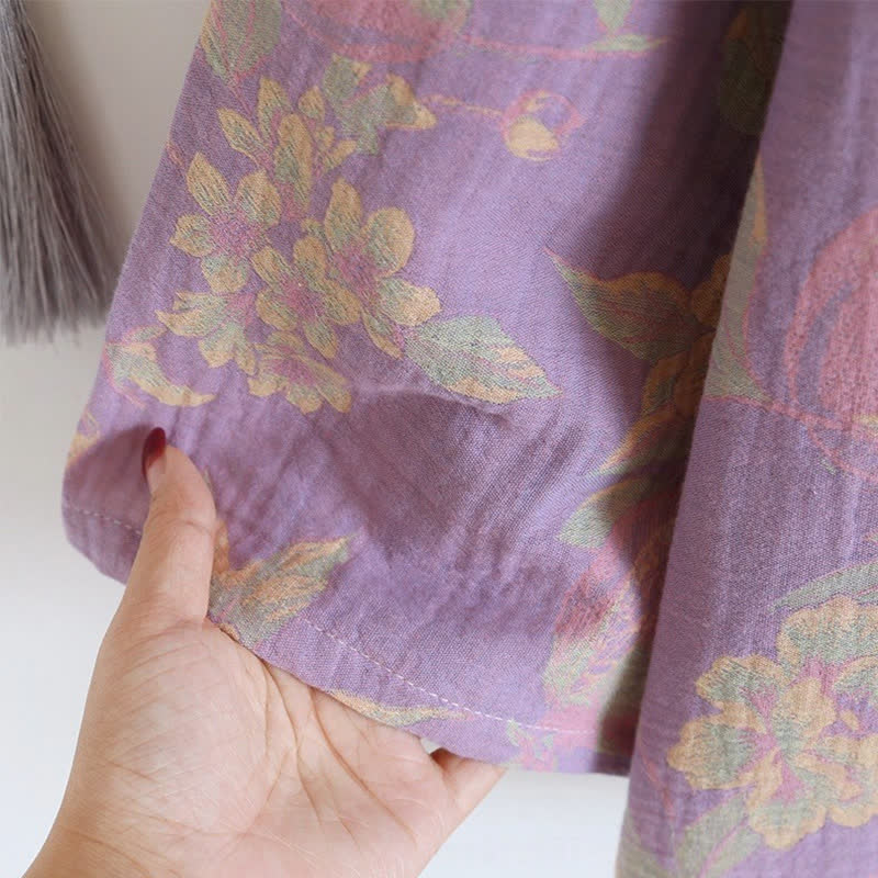 Ownkoti Elegant Vintage Yarn-dyed Jacquard Cotton Loungewear Set