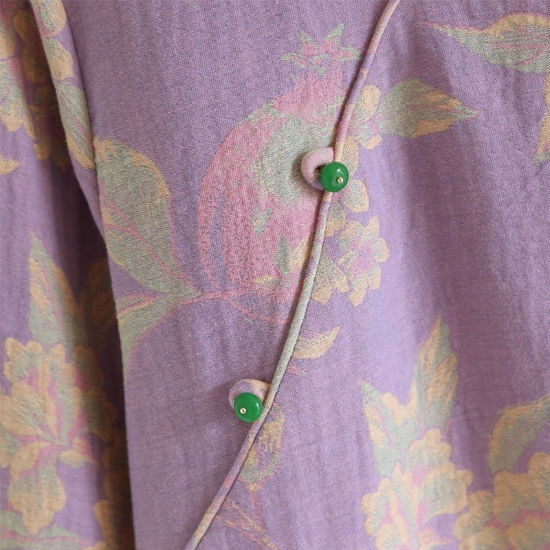 Ownkoti Elegant Vintage Yarn-dyed Jacquard Cotton Loungewear Set